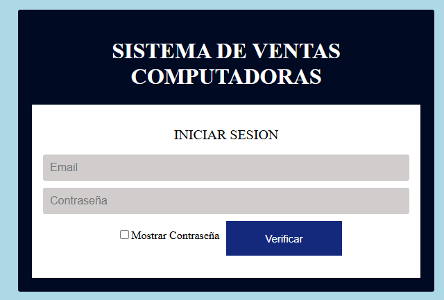 Imagen del proyecto Sistema de ventas