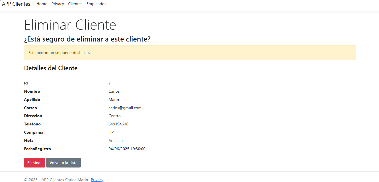 Imagen del proyecto CRUD Web Cliente y Empleado